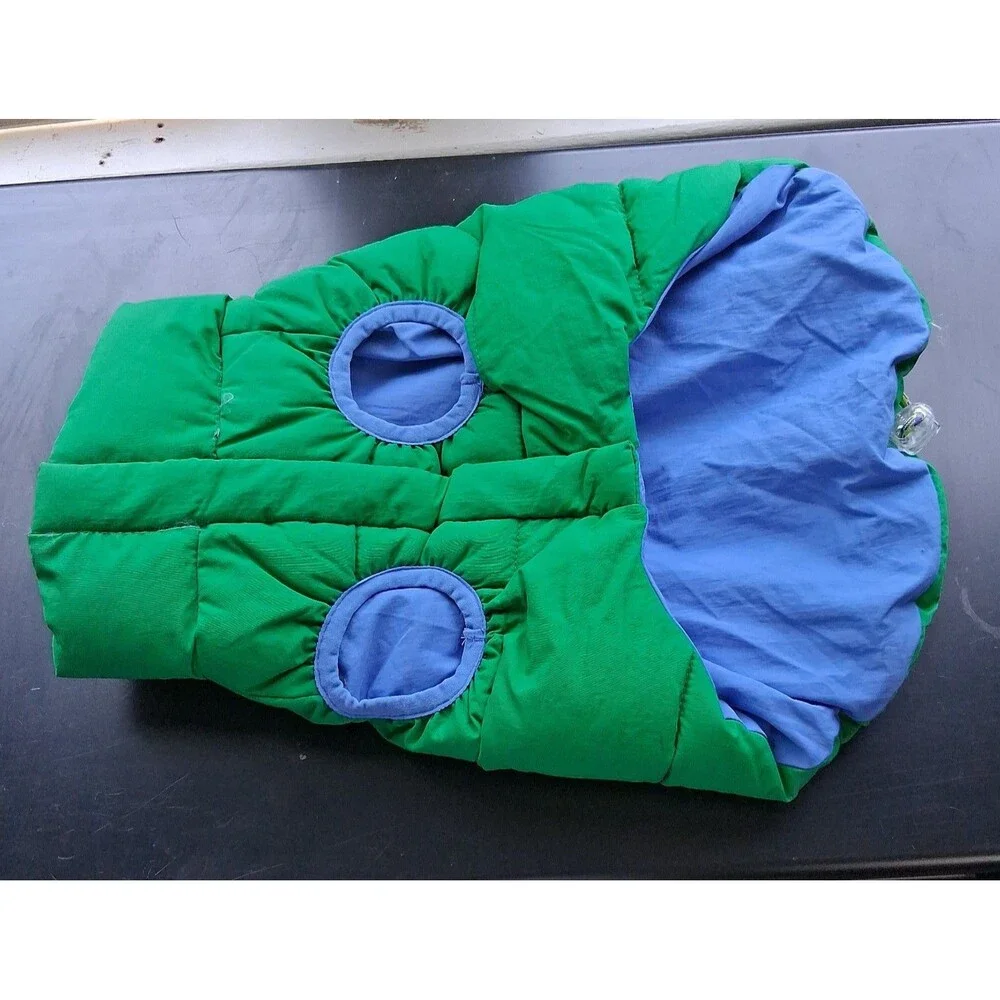 Dog Puffer Jacket Oodles Green Quilted Bubble Hem Small